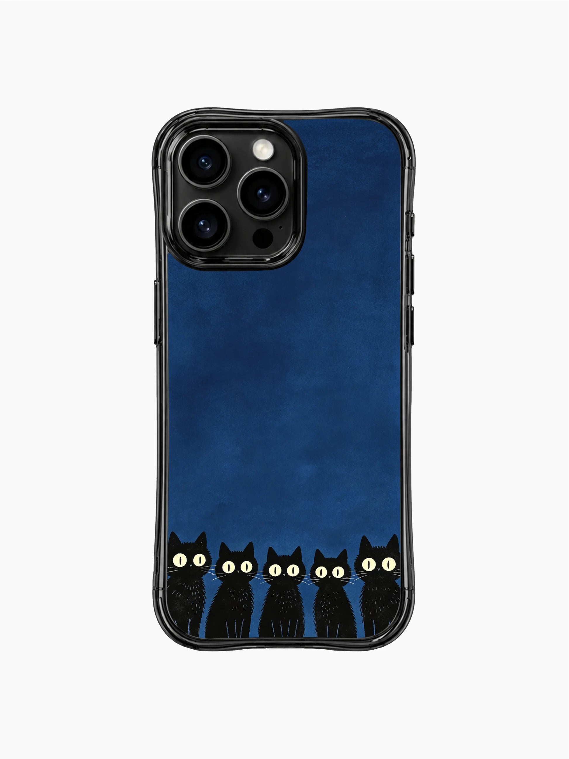 PhoneCasing iPhone 16 pro max anti-yellowing case with black cats design, every eye twinkling like gentle moonlight in the night.