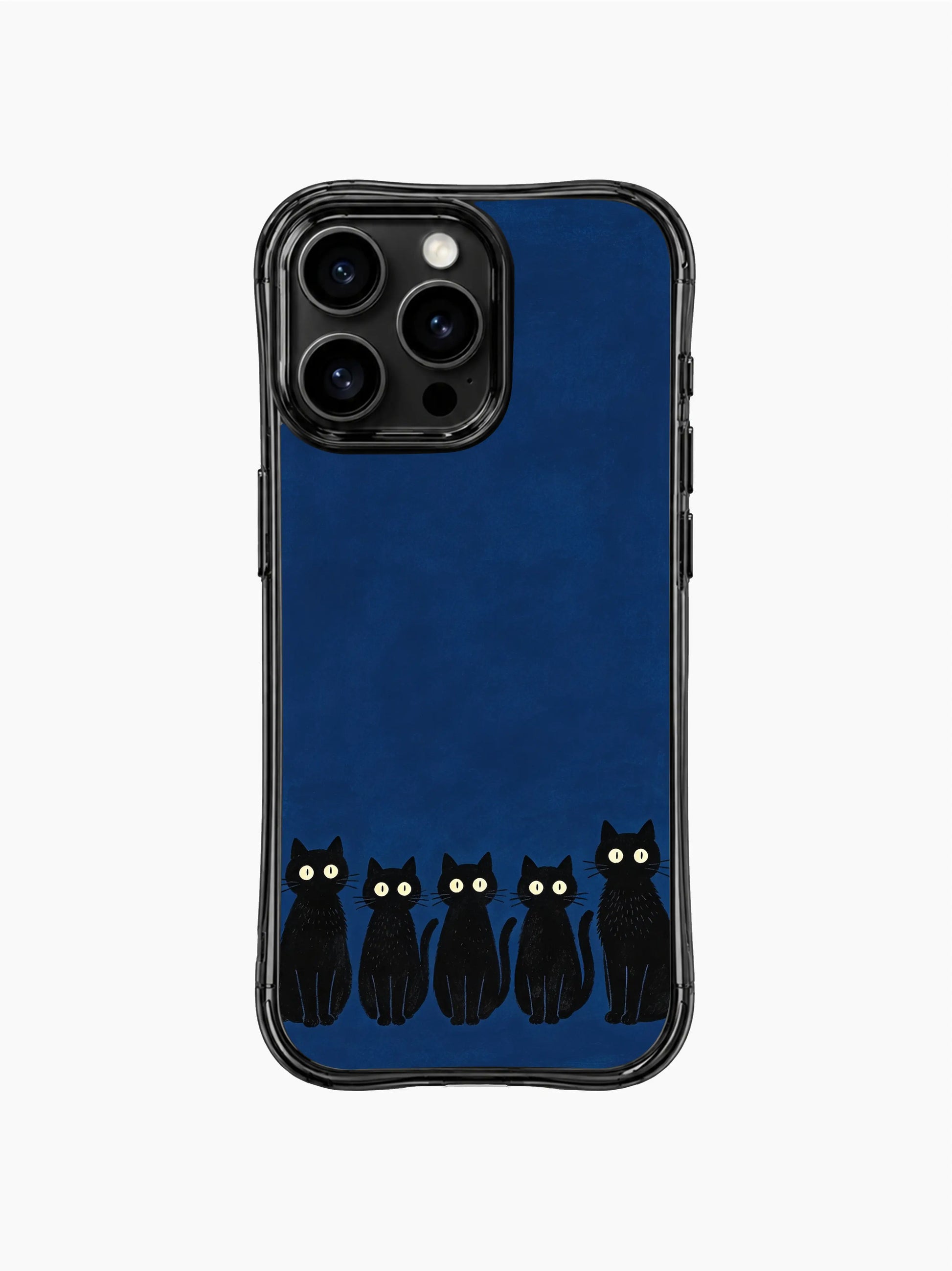 PhoneCasing iPhone 16 pro max clear case featuring felines with moonlight eyes, blending mysterious style and cute details.