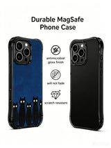PhoneCasing iPhone 16 pro max MagSafe case showcasing moonlit black kittens, their bright eyes shining like tiny moonlight in midnight blue.