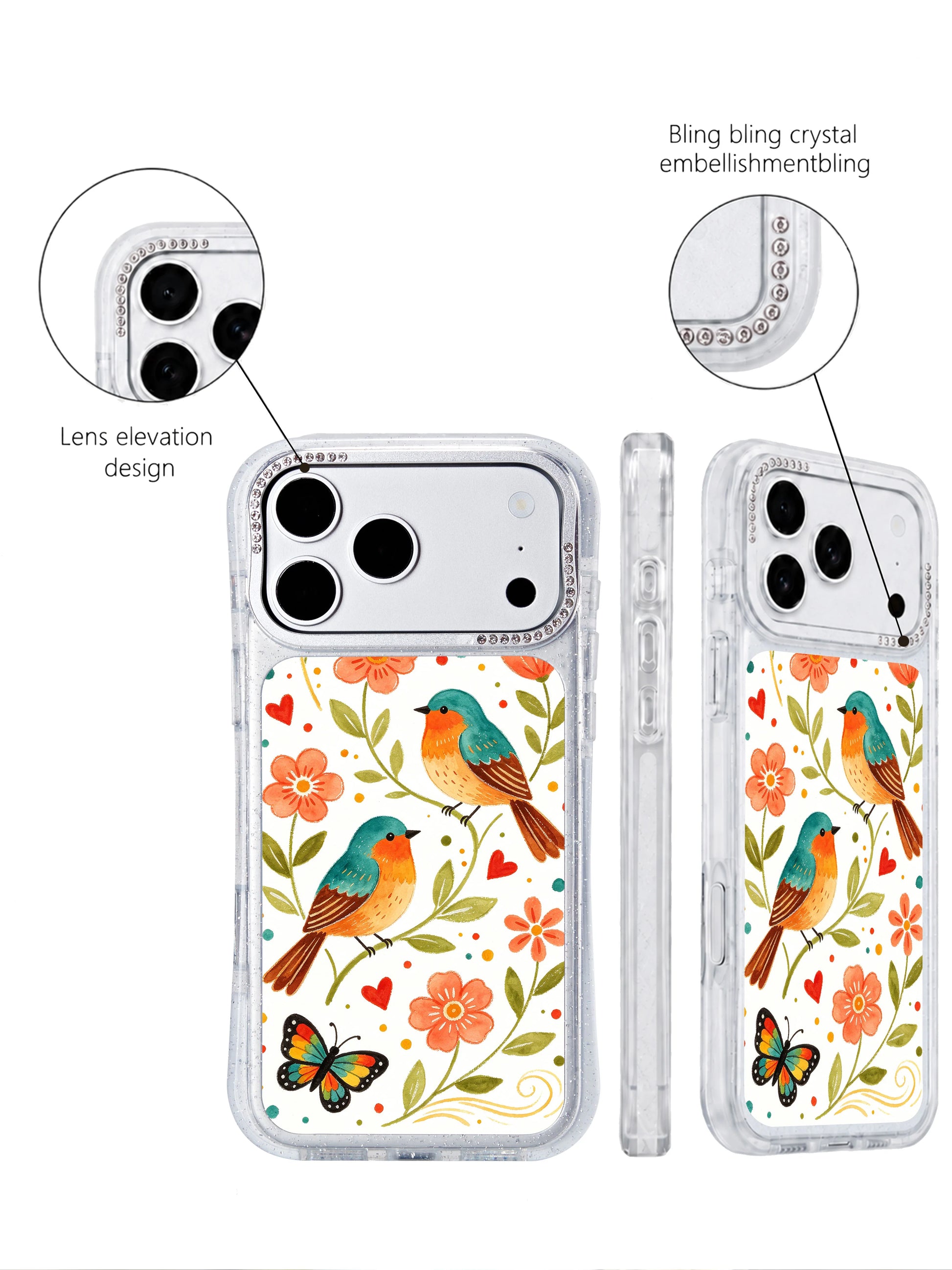 PhoneCasing airy minimal style iphone 17 pro Max case with Aurelia Finch’s soft wind-themed Morning Wind Bird Garden folk illustration.