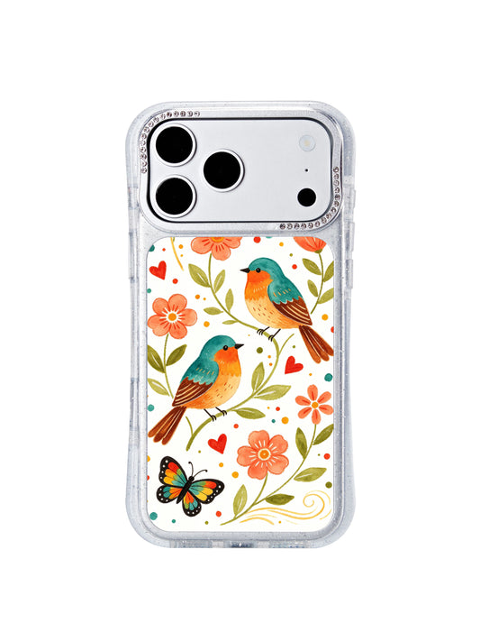 PhoneCasing thoughtful bridesmaid gift iphone 17 pro Max casing with Aurelia Finch’s Morning Wind Bird Garden illustration, charming wearable art present.