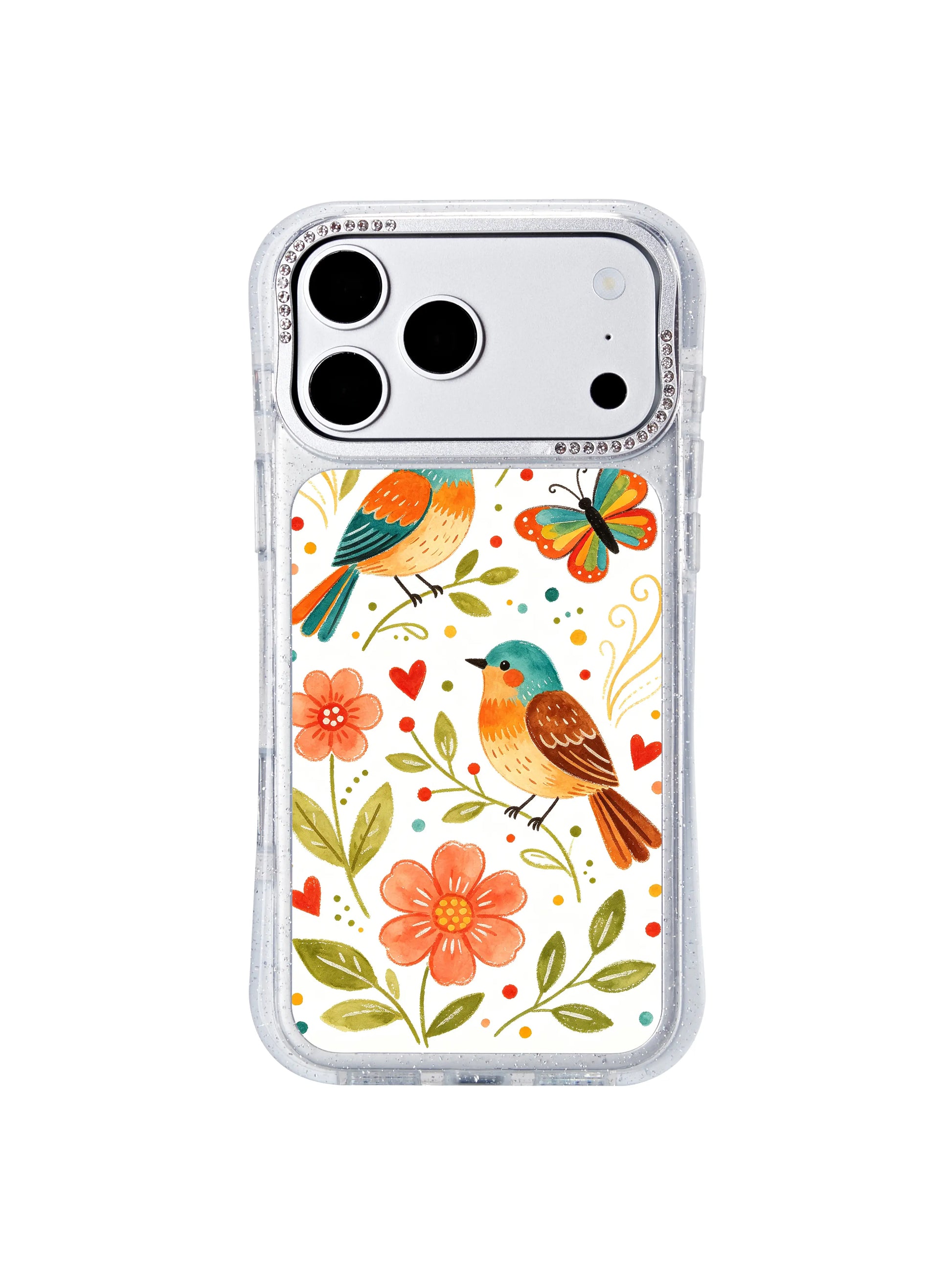 PhoneCasing heavy drop protective iphone 17 pro Max casing showcasing Aurelia Finch’s Morning Wind Bird Garden artwork, reinforced shockproof frame.