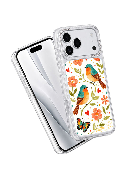 PhoneCasing officially licensed exclusive art iphone 17 pro Max case designed by Aurelia Finch, part of the premium Morning Wind Bird Garden fine art series.