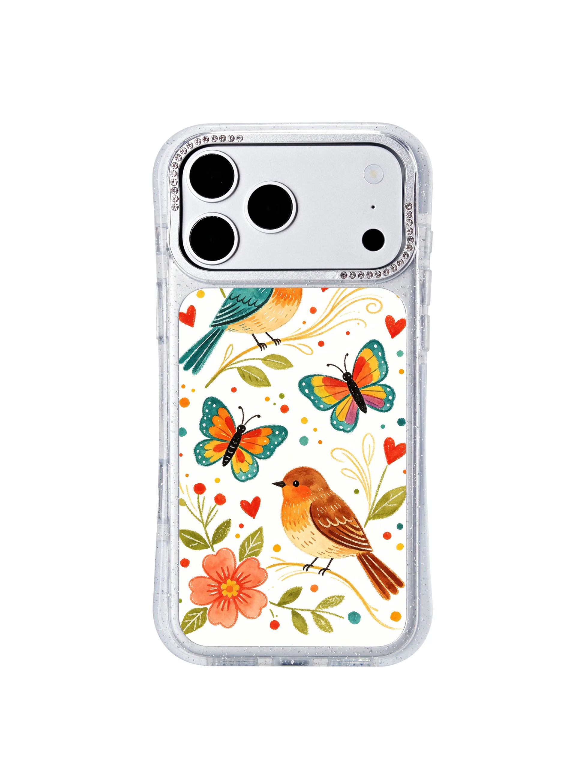 PhoneCasing slim lightweight iphone 17 pro Max casing featuring Aurelia Finch’s Morning Wind Bird Garden art, low-profile daily protective design.