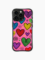Multi Rainbow Hue Stripe Heart Pink Storm görseli içeren iPhone 13 Pro Max kılıfı