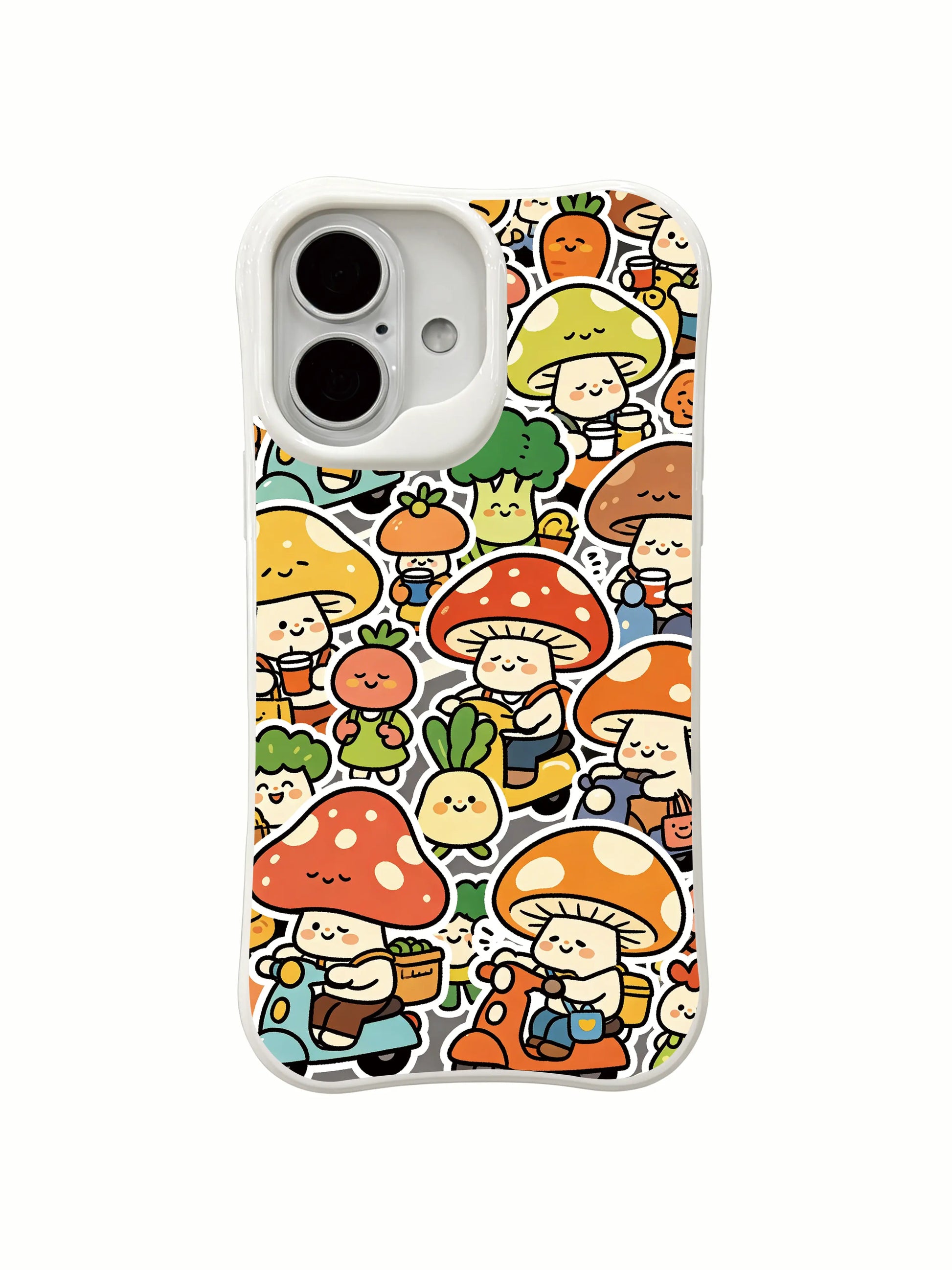 PhoneCasing mushroom community life iPhone 16 Plus Case, wearable fine art from Milo Yun’s exclusive collection for iPhone 16 Plus.