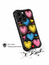 Music Note Retro Concentric Heart Repeat Pattern görseli içeren iPhone 13 Pro Max kılıfı