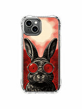 Iconic mysterious underground vinyl LP cover black rabbit collector art by Rufus Vale on PhoneCasing iPhone 13 Case, UV-printed limited-edition art phone casing shipped from California USA.