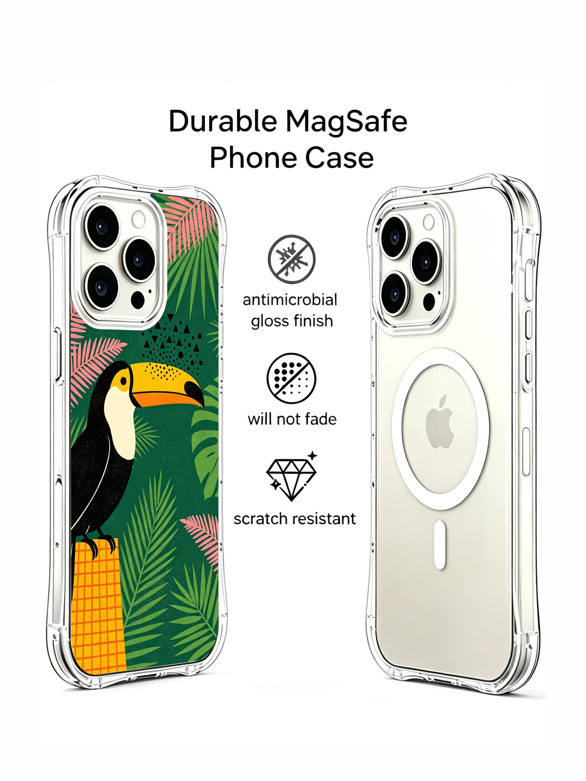 PhoneCasing Naive Art Toucan iPhone 15 Pro Max Case, exclusive artist collab luxury case