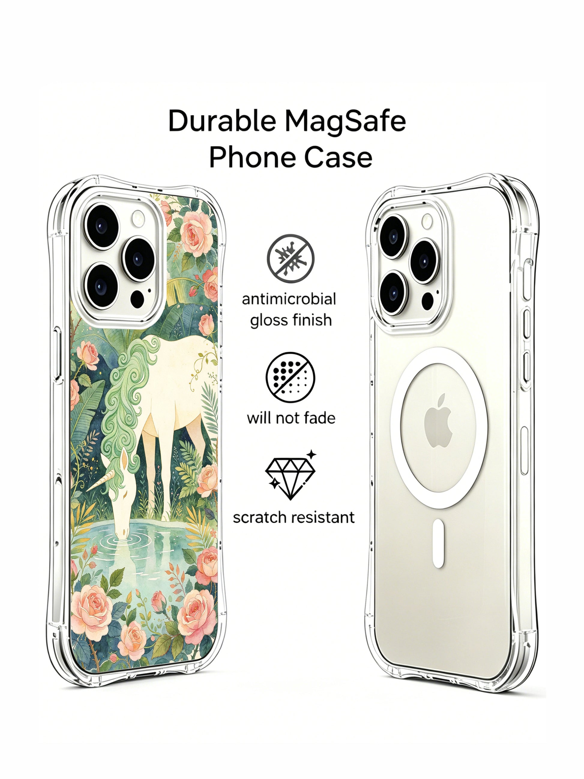 PhoneCasing Naive Art Unicorn iPhone 15 Pro Max Case, exclusive artist collab luxury case