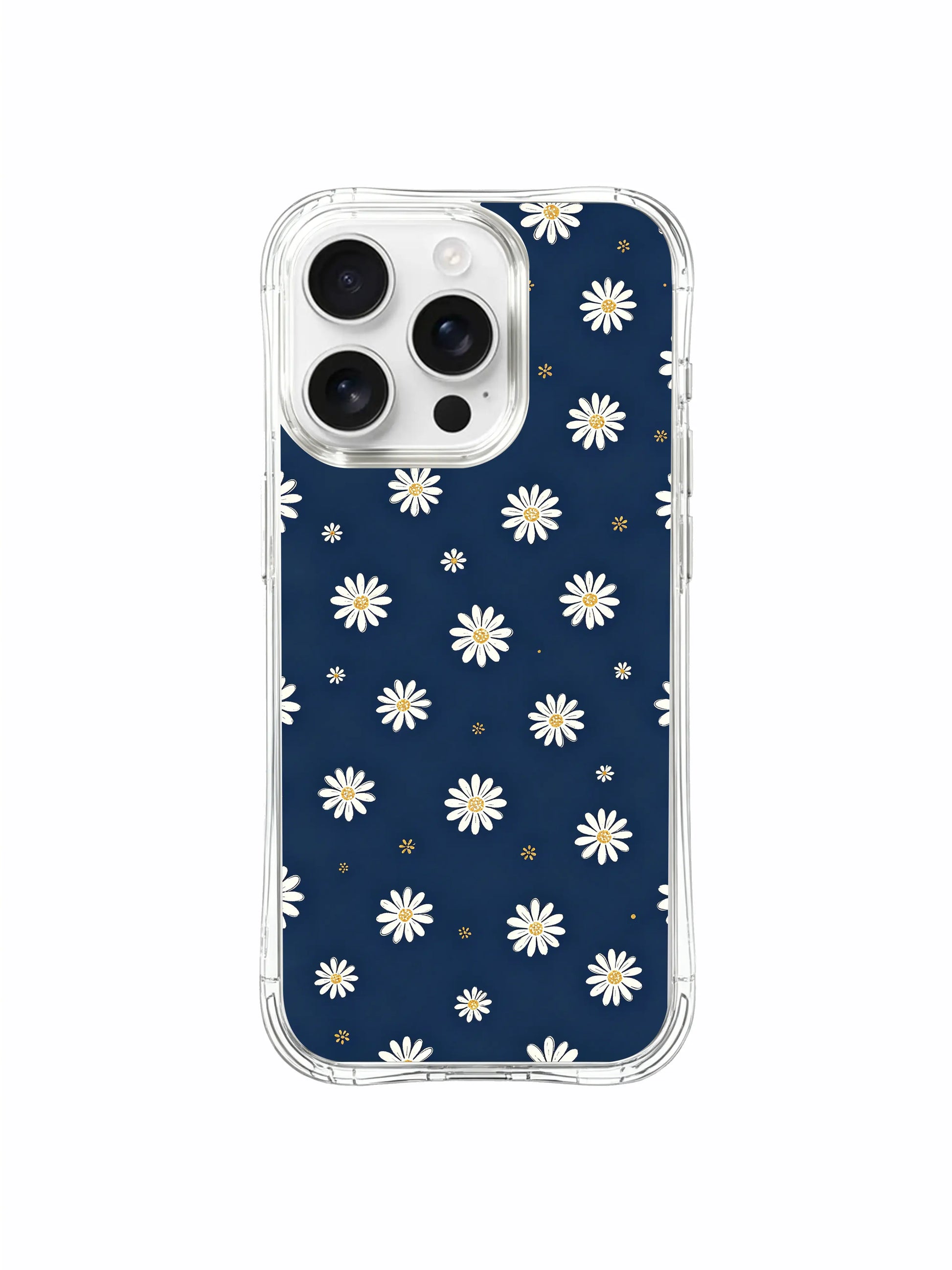 PhoneCasing iPhone 16 Pro Max Case featuring the exclusive Night Letter Daisies art by Daisy Vale, a wearable piece of art full of subtle warmth.