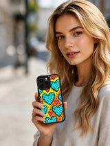 Nova Heartwell Bold Color Block Heart Party Art görseli içeren iPhone 13 Pro Max kılıfı