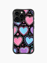 PhoneCasing iPhone 13 Pro Max casing original Nova Heartwell Bubblegum Heart Night print, light candy color doodle daily phone cover.