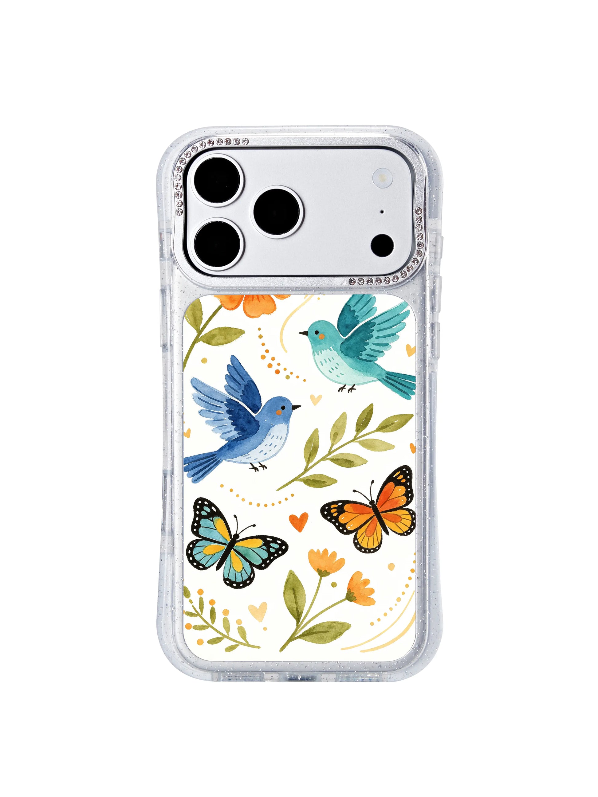 PhoneCasing MagSafe compatible iphone 17 pro Max casing with Aurelia Finch’s Orange Blossom design, precision engineered for seamless wireless charging and magnetic accessory use.