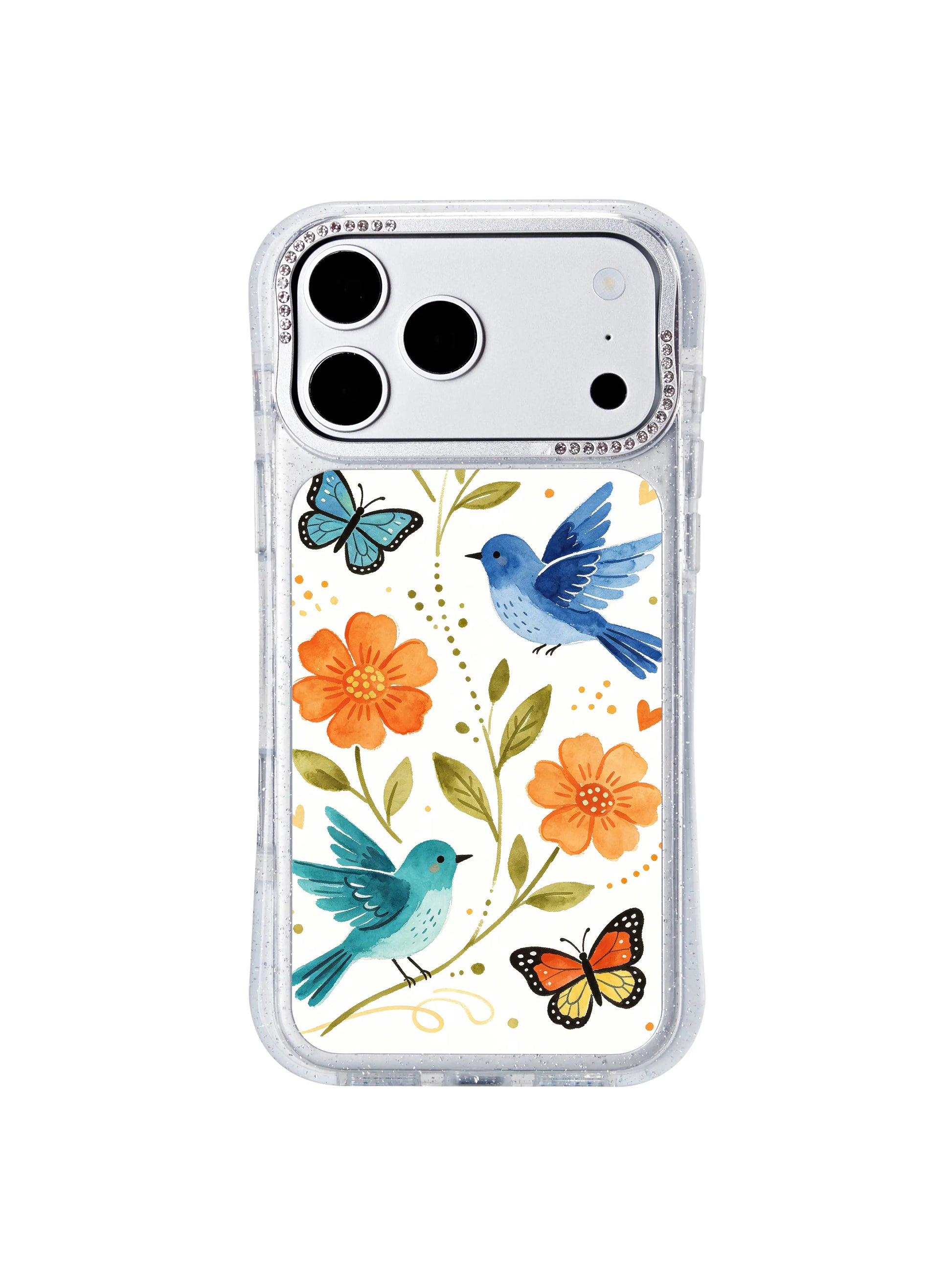 PhoneCasing serene tranquil iphone 17 pro Max casing with Aurelia Finch’s soft orange blossom illustration, a quiet daily reminder of focus, calm and stable good mood.