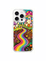 Orange branching roots in a psychedelic underland artwork on an iPhone 16 Pro Max case
