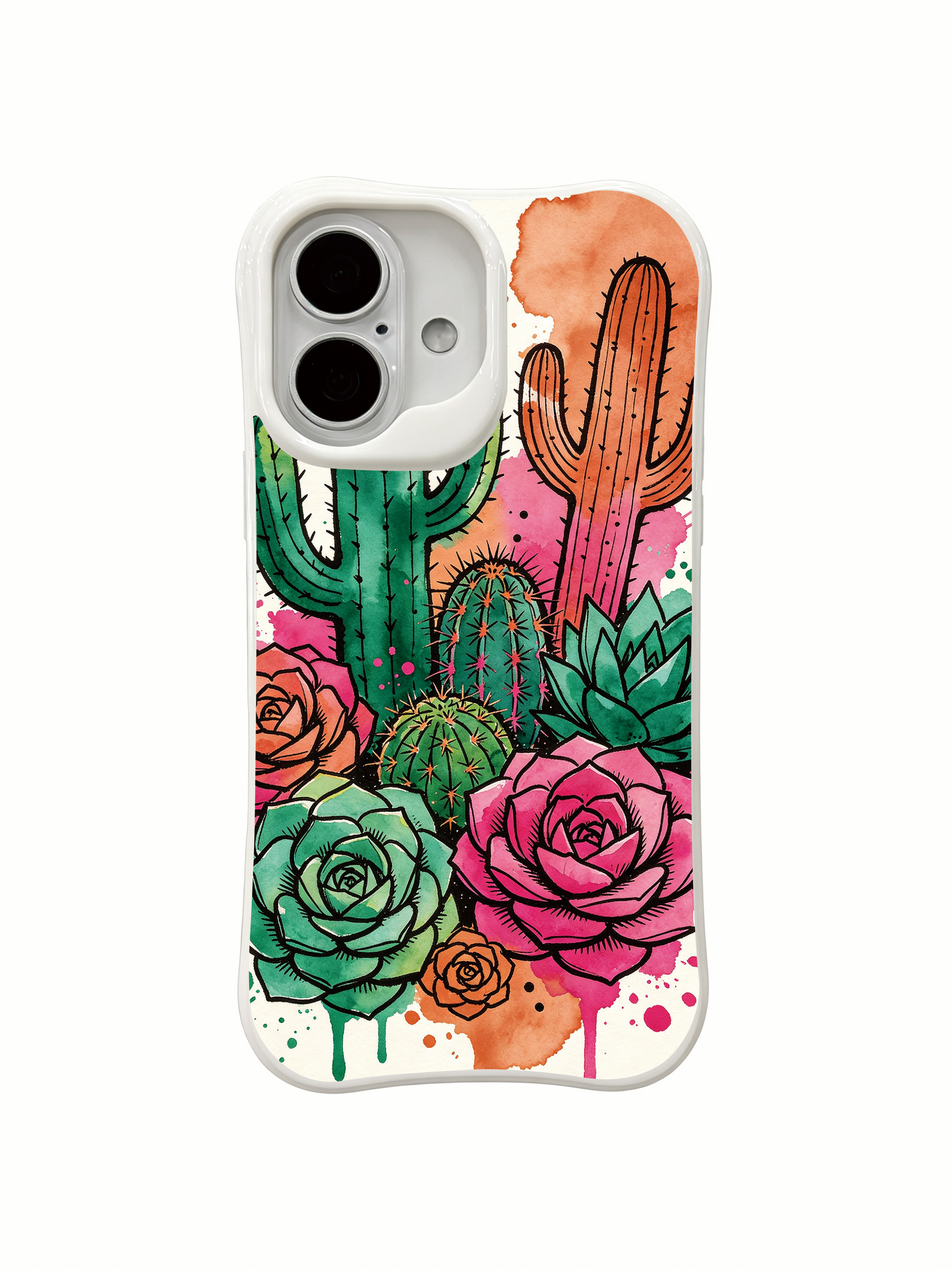 PhoneCasing organic cactus branch iPhone 16 Case, luxury made in California