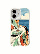 Organic coastal artwork on an iPhone 16 case