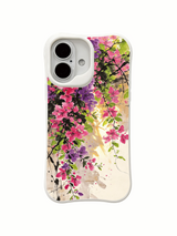 Organic floral branch artwork on an iPhone 16 case