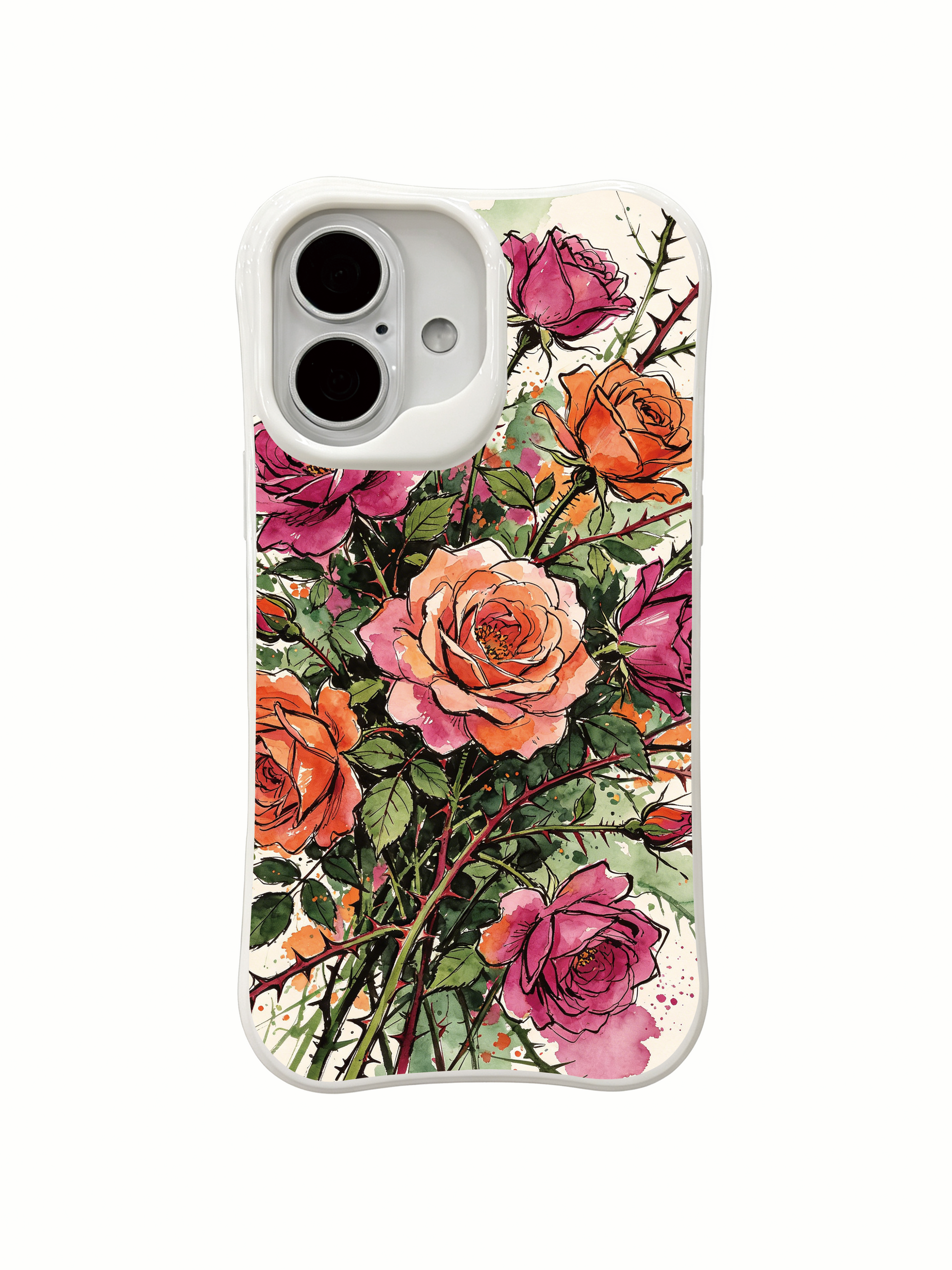 PhoneCasing organic rose branch iPhone 16 Case, luxury made in California