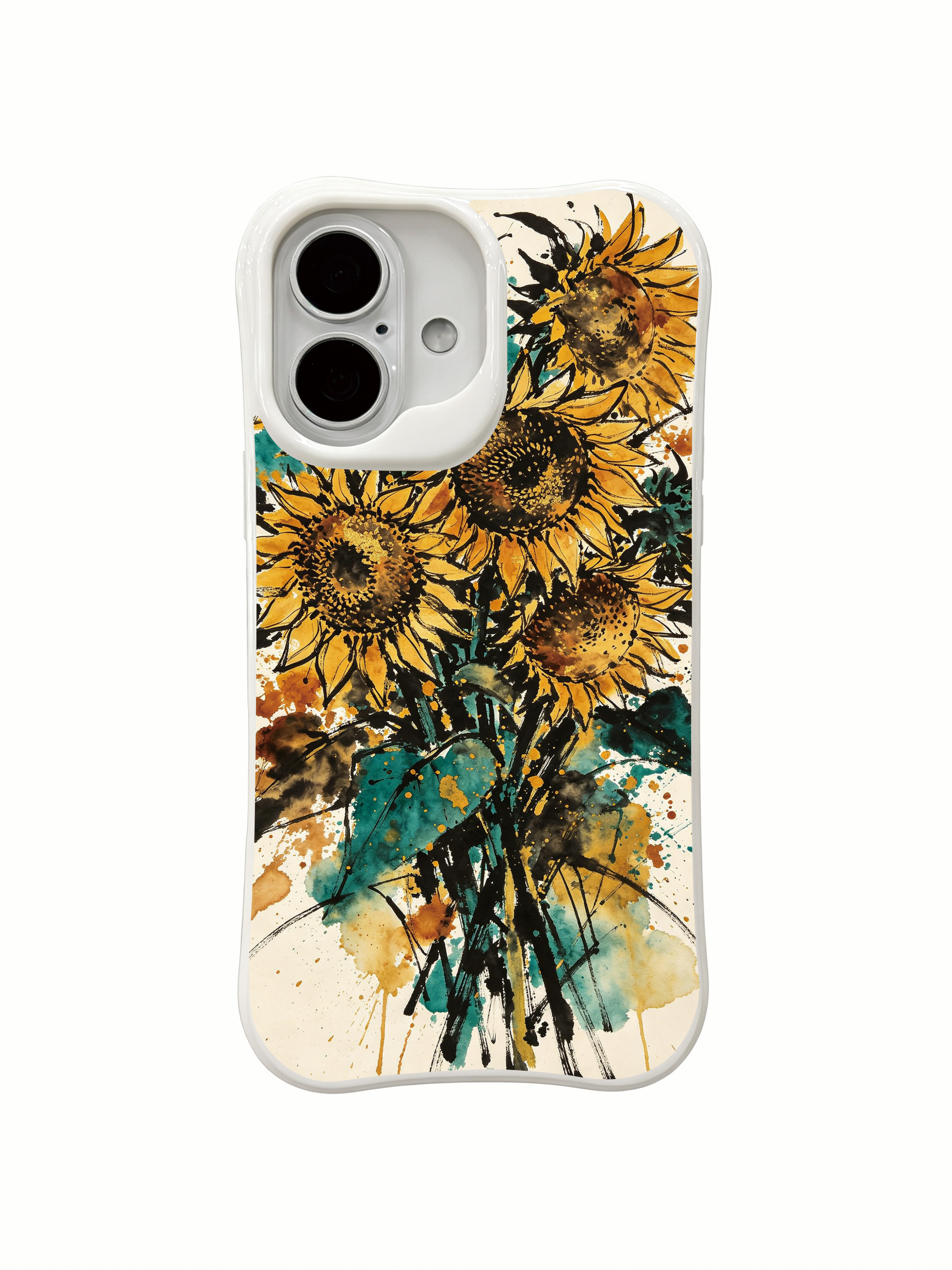 PhoneCasing organic sunflower bloom iPhone 16 Case, luxury made in California