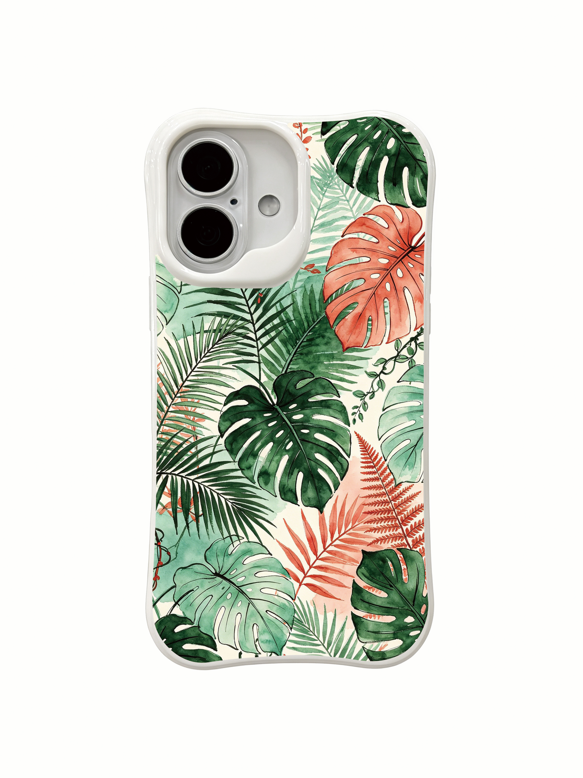 PhoneCasing organic tropical foliage iPhone 16 Case, luxury made in California