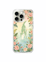 Pastel çiçekli tek boynuzlu at görselli iPhone 15 Pro Max kılıfı