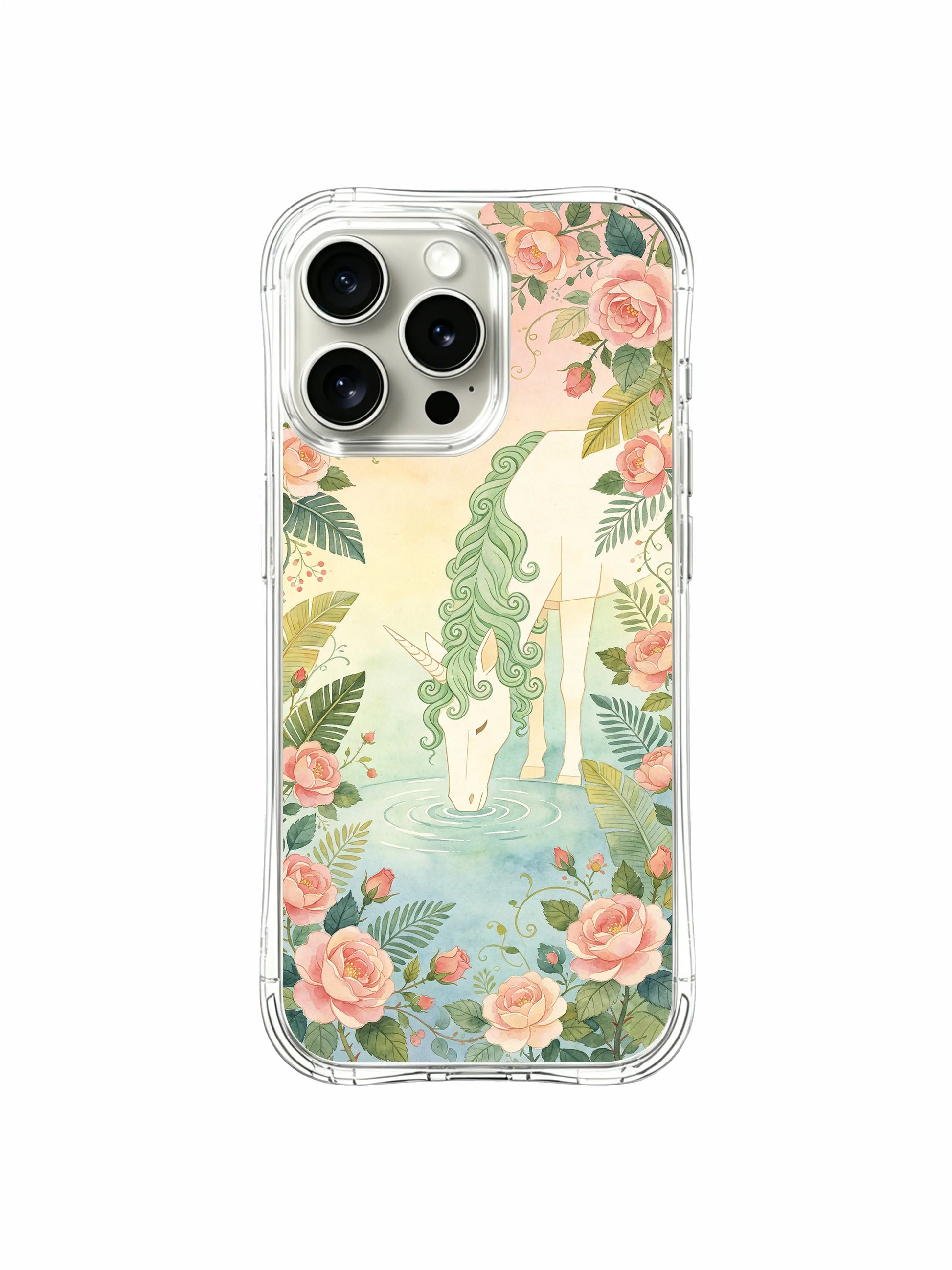 PhoneCasing Pastel Floral Unicorn iPhone 15 Pro Max Case, modern aesthetic designer case