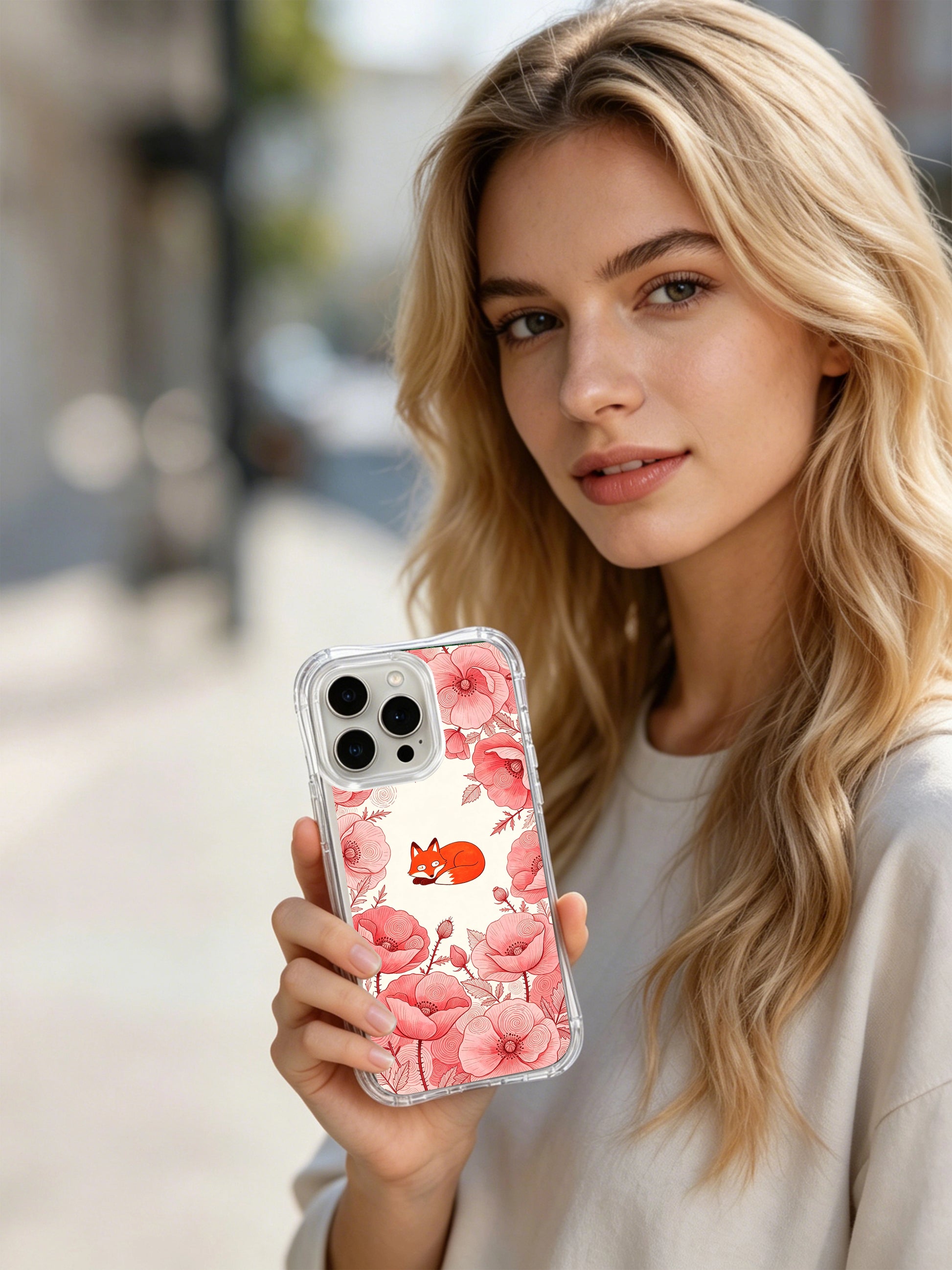 PhoneCasing Pastel Pink Fox iPhone 15 Pro Max Case, moody luxury designer case