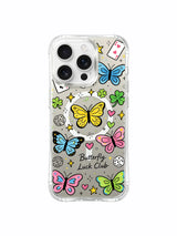 Pink Blue Butterfly Clover görseli içeren iPhone 16 Pro Max kılıfı