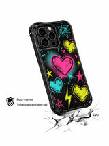 Pink Cyan Neon Punk Love Sketch görseli içeren iPhone 13 Pro Max kılıfı