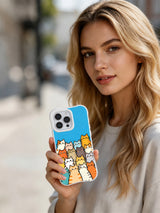PhoneCasing iPhone 16 pro max MagSafe case with a playful crew of cats in a group photo, a cute and cheerful design.