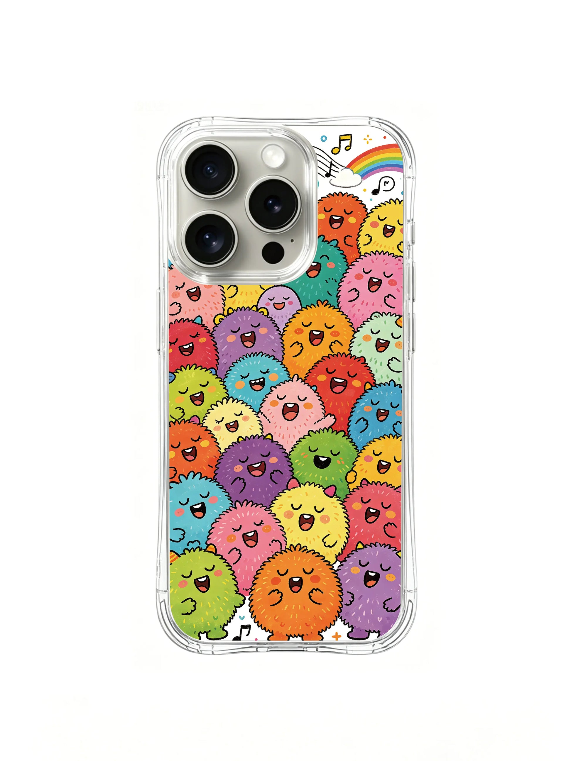 PhoneCasing iPhone 16 Pro Case with playful kawaii fluffy monster illustration, Milo Yun’s exclusive art design for stylish everyday use.