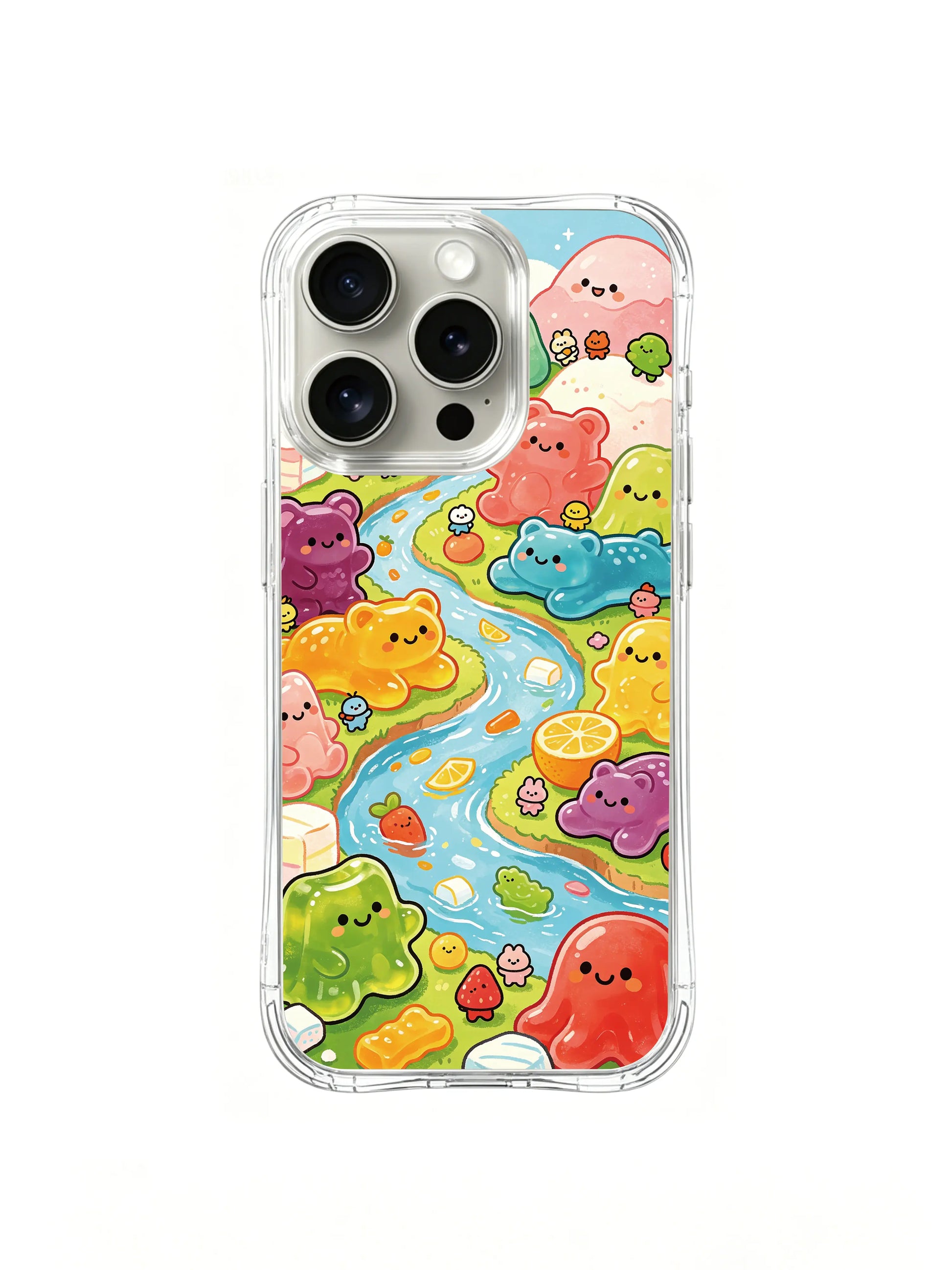 PhoneCasing iPhone 16 Pro Case with playful kawaii gummy illustration, Milo Yun’s exclusive art design for stylish everyday use.