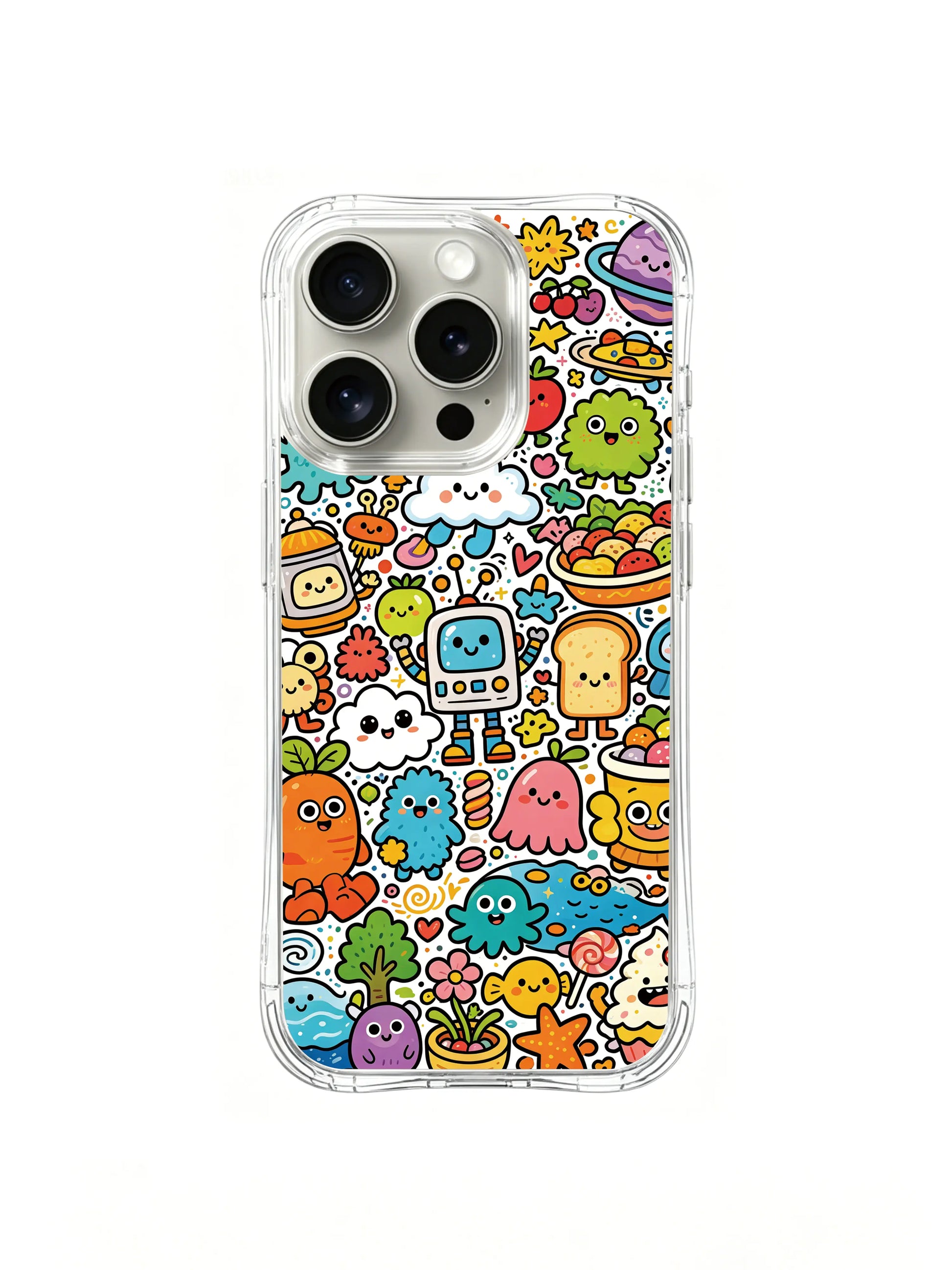PhoneCasing iPhone 16 pro Case with playful kawaii multiverse party illustration, Milo Yun’s exclusive art design for stylish everyday use.