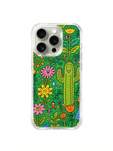 PhoneCasing iPhone 16 Pro Case with playful kawaii plant illustration, Milo Yun’s exclusive art design for stylish everyday use.