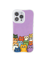 PhoneCasing iPhone 16 pro max clear case with colorful cats, a whimsical design that sparks joy and imagination.