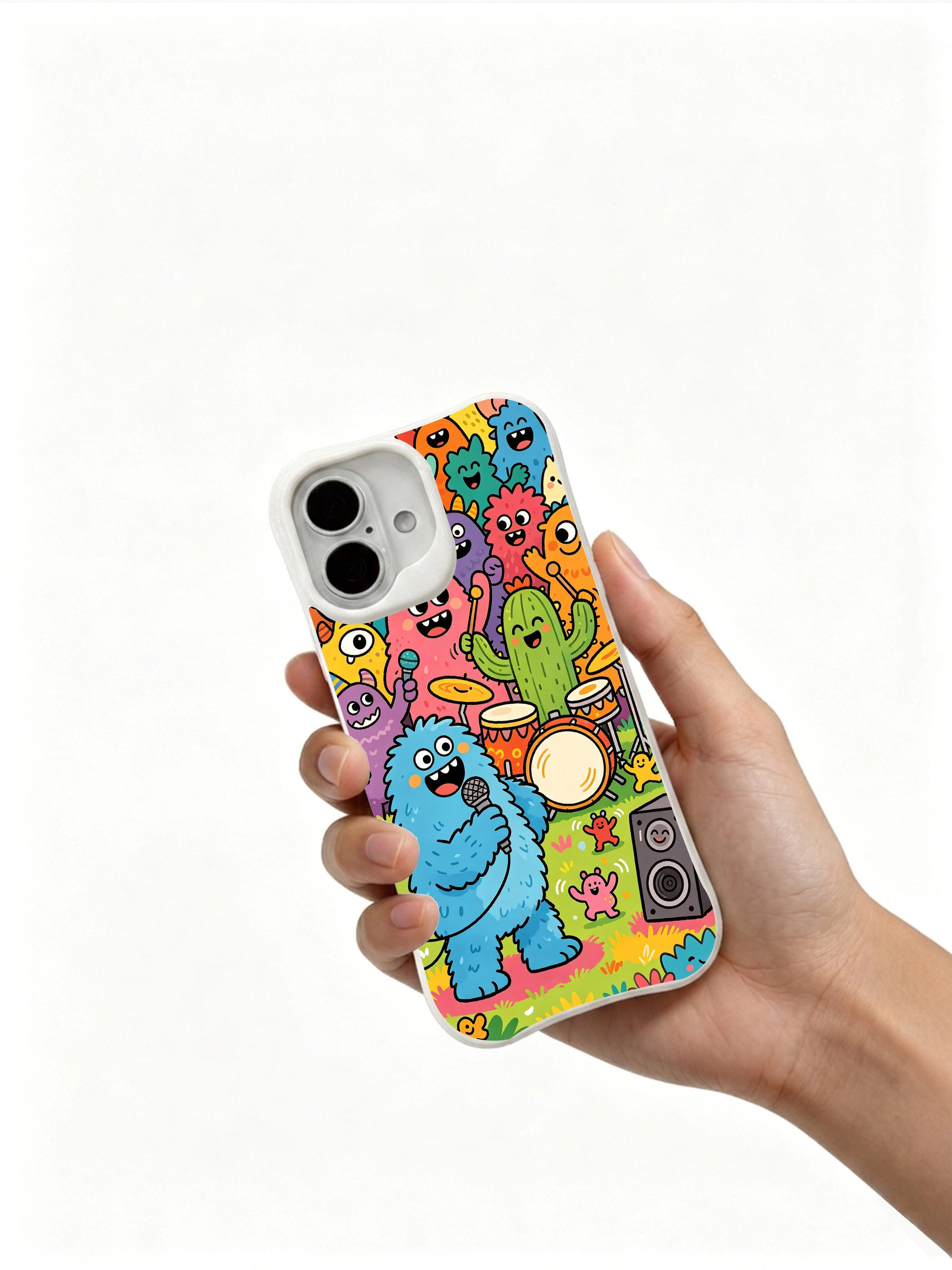 PhoneCasing playful outdoor concert scene iPhone 16 Plus Case, premium artist crafted art case with durable build.