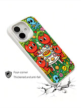 PhoneCasing playful rainbow soup scene iPhone 16 Plus Case, premium artist crafted art case with durable build.