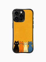 PhoneCasing iPhone 16 pro max clear case showing cheerful cats, full of imaginative, playful charm.