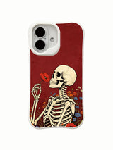 PhoneCasing Poppy Whisper wearable goth fine art iPhone 16 Case, unique rebirth-themed dark floral designer iPhone 16 casing