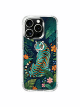 Premium collector-grade dreamscape teal jungle tiger iPhone 13 pro Case from PhoneCasing, exclusive Elias Nocturne licensed print phone cover, thoughtful luxury art gift phone casing for art enthusiast women