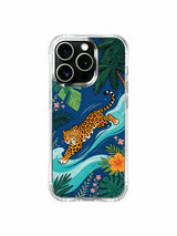 Premium collector-grade tropical coastal jaguar iPhone 13 pro Case from PhoneCasing, exclusive Noah Wildfern licensed print phone cover, thoughtful luxury art gift phone casing for female art enthusiasts