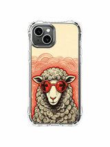 Psychedelic poet sheep illustration artwork on an iPhone 13 case
