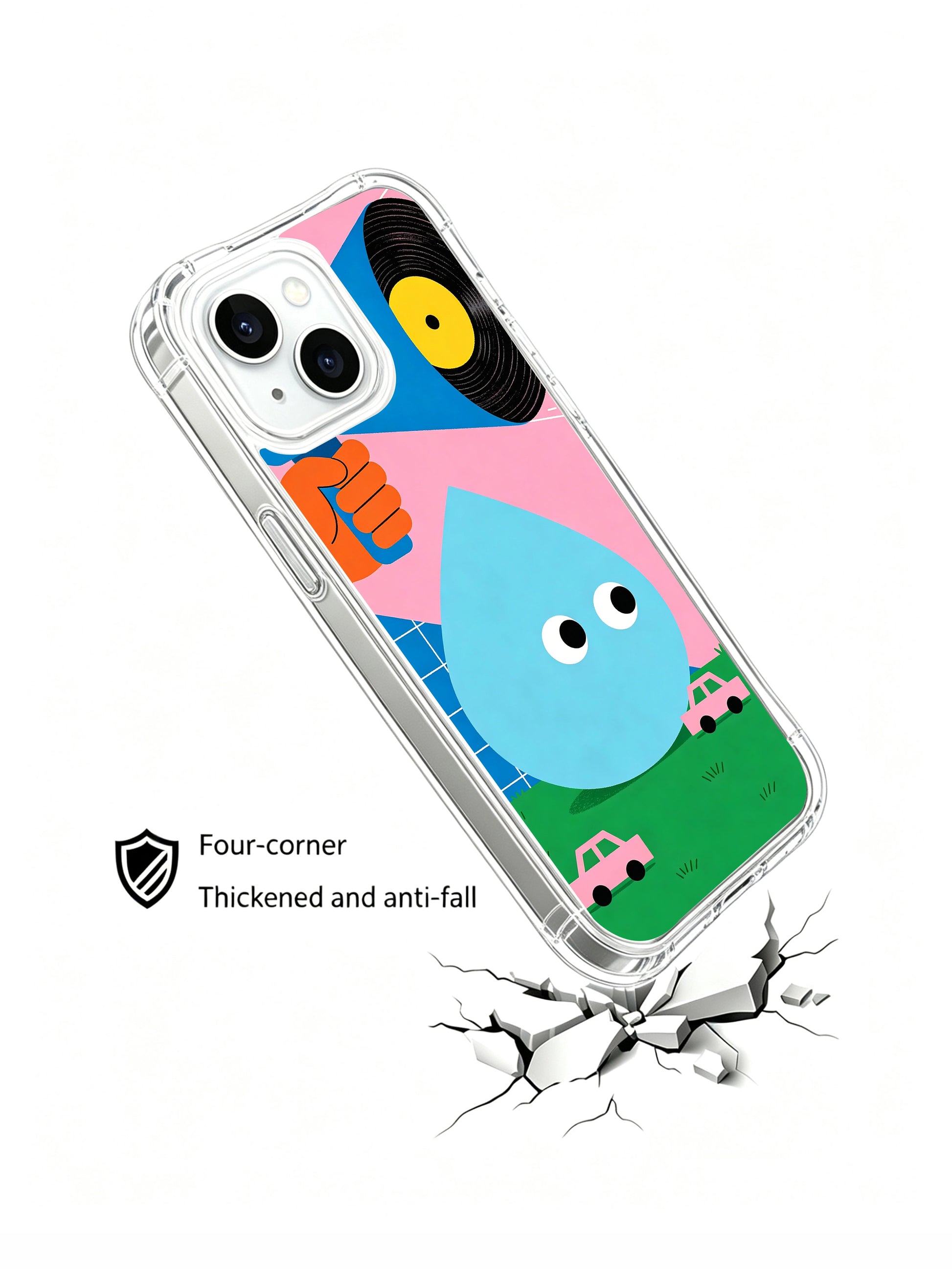 PhoneCasing Psychedelic Surreal iPhone 15 Plus Case, high-end art print protective case from our California factory