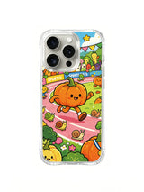 Pumpkin planet adventure artwork on an iPhone 16 Pro case
