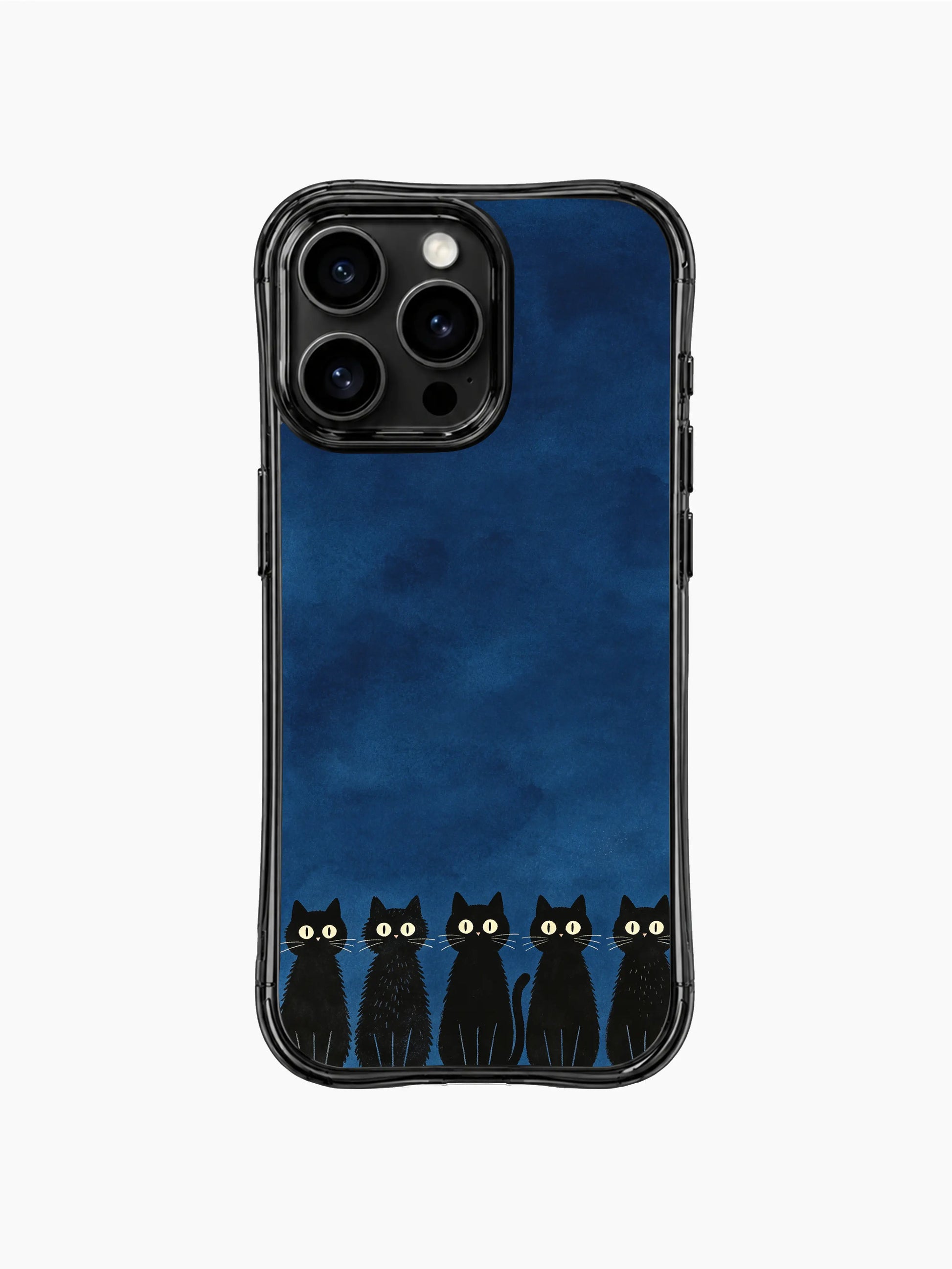 PhoneCasing iPhone 16 pro max MagSafe case with quiet night guardians, black cats staying calm and brave throughout the dark.