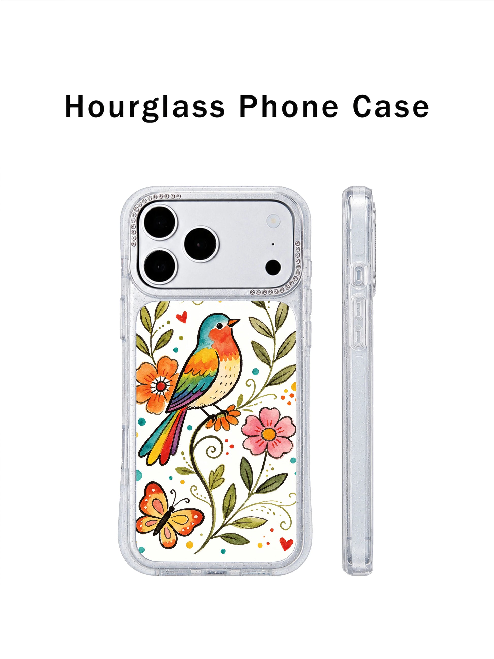 PhoneCasing officially licensed exclusive art iphone 17 pro Max case by Aurelia Finch, authentic Rainbow Bird on Flower Branch design direct from the artist’s studio.