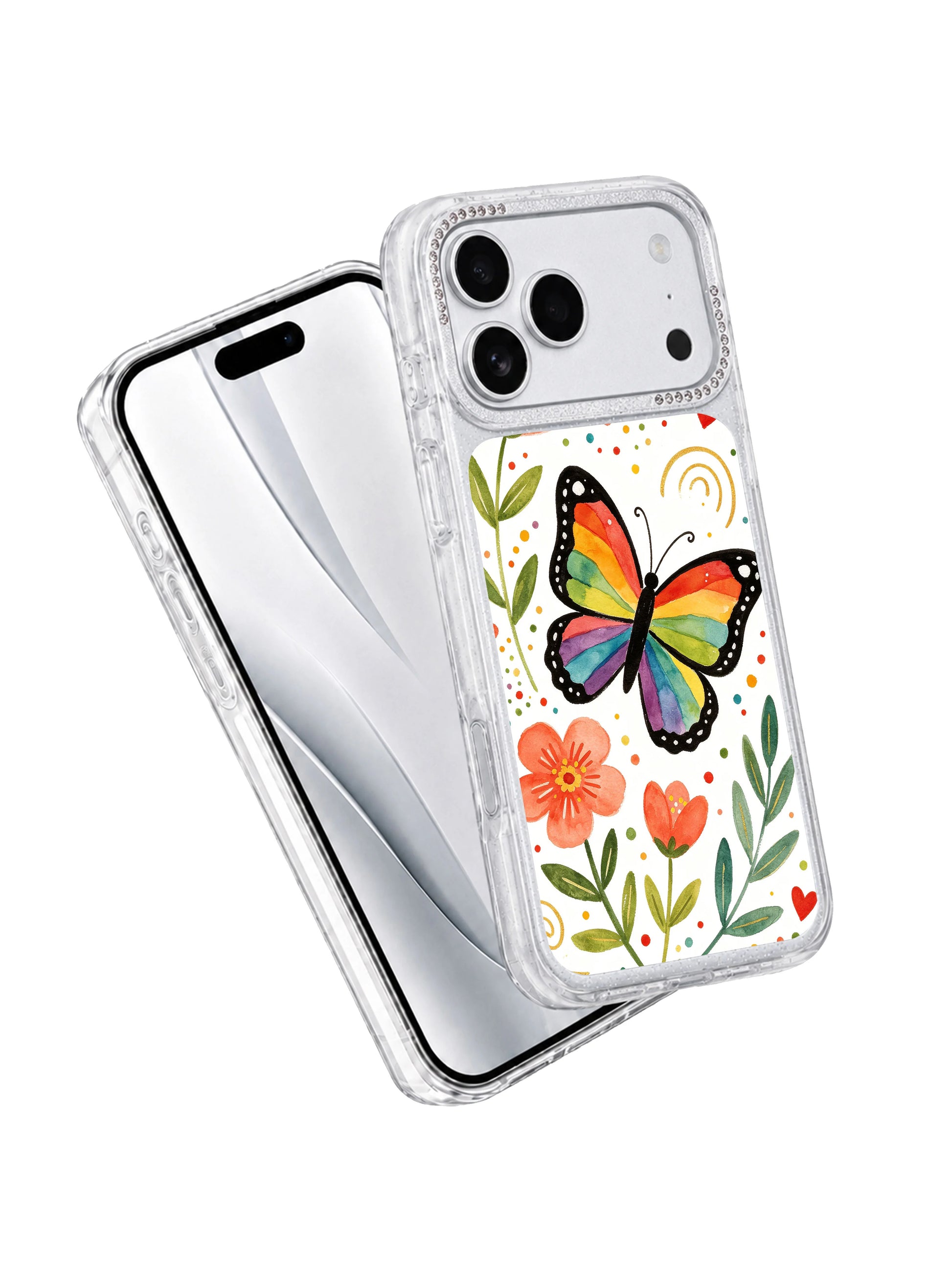 PhoneCasing officially licensed exclusive art iphone 17 pro Max case by Aurelia Finch, authentic rainbow guardian butterfly floral design directly sourced from the artist’s studio.
