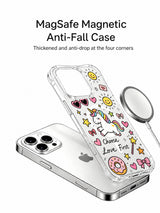 Rainbow Unicorn Love Sticker artwork on an iPhone 16 Pro Max case